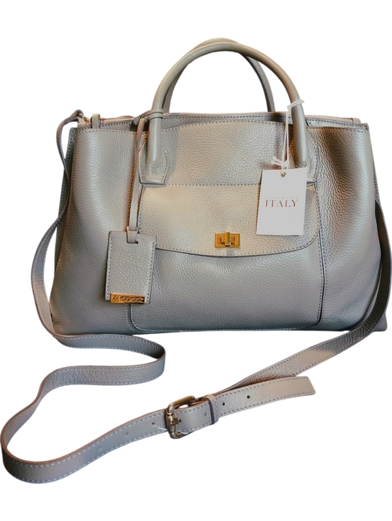 Iacucci Handbags - Iacucci Taupe Italian Leather Structure Satchel Tote with Strap and Dust Bag NWT